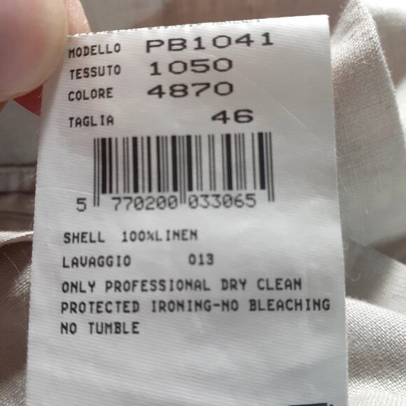 Ladies Giorgio Armani 100% Linen Jacket Pockets Snaps Mandarin Collar IT 46 XL - Picture 8 of 8